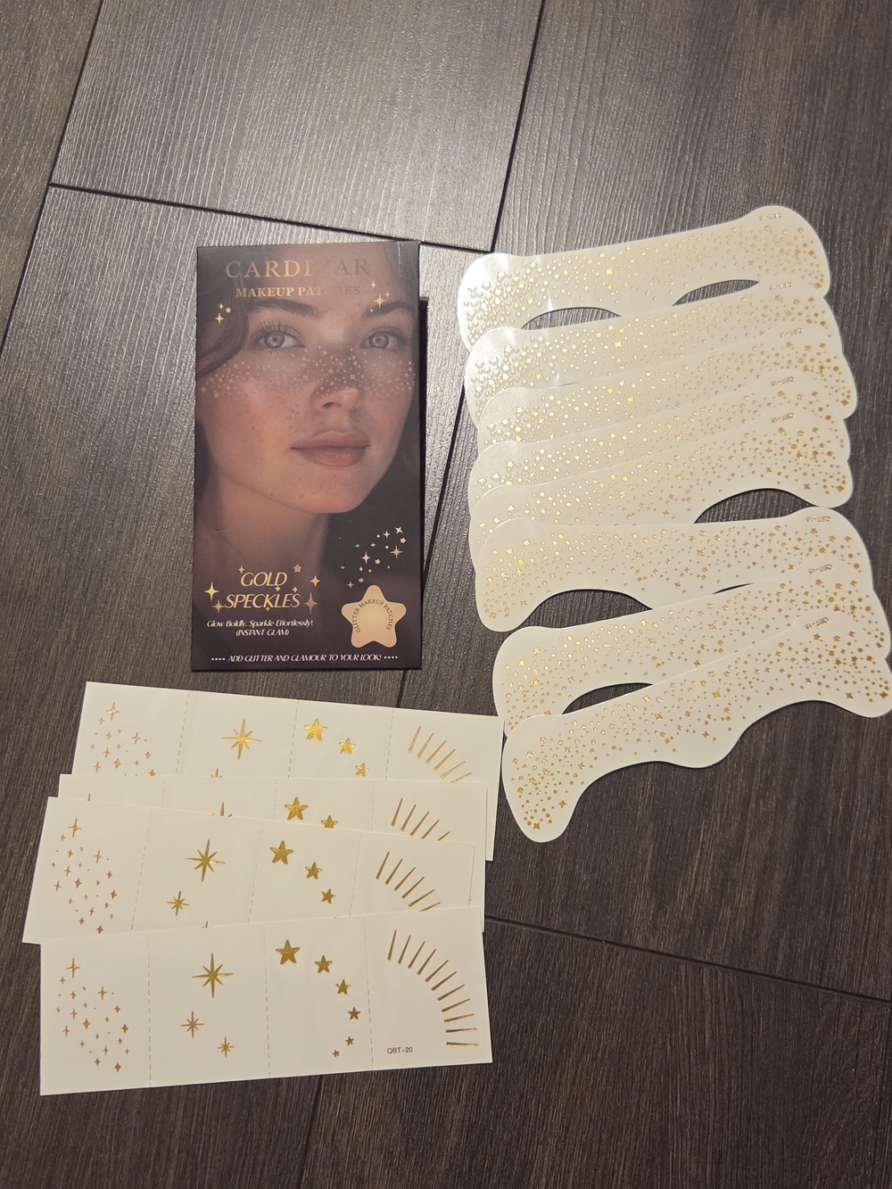 Gold Speckles Glitter Makeup Patch Tattoo EDM EDC Concert Music Festivals - Picture 2 of 3
